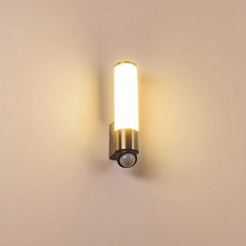 Applique Murale D'Exterieur Vason Led Acier Inoxydable, 1 Lumiere, Detecteur De Mouvement