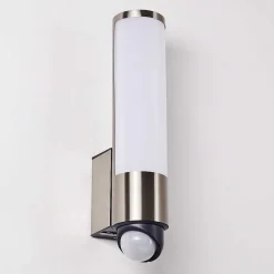 Applique Murale D'Exterieur Vason Led Acier Inoxydable, 1 Lumiere, Detecteur De Mouvement