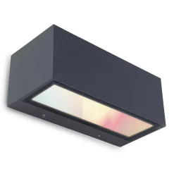 Applique Murale D'Exterieur Lutec Gemini Led Anthracite, 2 Lumieres, Changeur De Couleurs