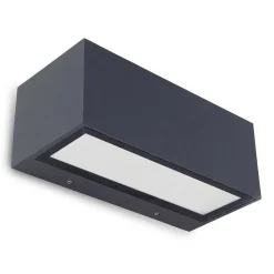 Applique Murale D'Exterieur Lutec Gemini Led Anthracite, 2 Lumieres, Changeur De Couleurs