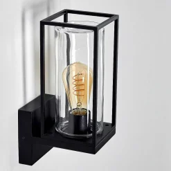 Applique Murale D'Exterieur Palanga Noir, 1 Lumiere