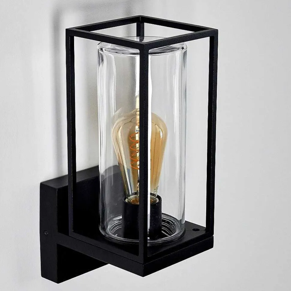 Applique Murale D'Exterieur Palanga Noir, 1 Lumiere