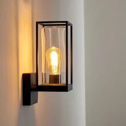 Applique Murale D'Exterieur Palanga Noir, 1 Lumiere