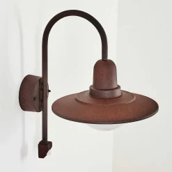 Applique Murale D'Exterieur Pohei Rouille, 1 Lumiere, Detecteur De Mouvement