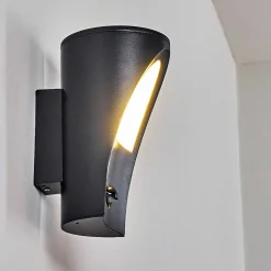 Applique Murale D'Exterieur Aria Anthracite, 1 Lumiere, Detecteur De Mouvement