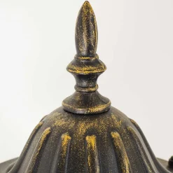 Applique Murale D'Exterieur Ribadeo Noir Dore, 1 Lumiere, Detecteur De Mouvement