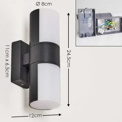 Applique Murale D'Exterieur Baulund Led Anthracite, 1 Lumiere
