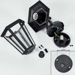 Applique Murale D'Exterieur Loria Noir, 1 Lumiere