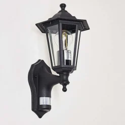 Applique Murale D'Exterieur Loria Noir, 1 Lumiere