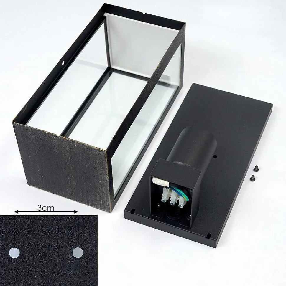 Applique Murale D'Exterieur Hakkas Noir Dore, 1 Lumiere