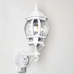 Applique Murale D'Exterieur Lentua Blanc, 1 Lumiere, Detecteur De Mouvement