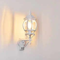 Applique Murale D'Exterieur Lentua Blanc, 1 Lumiere, Detecteur De Mouvement