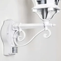 Applique Murale D'Exterieur Lentua Blanc, 1 Lumiere, Detecteur De Mouvement