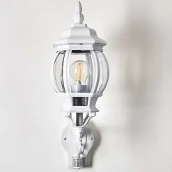 Applique Murale D'Exterieur Lentua Blanc, 1 Lumiere, Detecteur De Mouvement