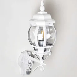 Applique Murale D'Exterieur Lentua Blanc, 1 Lumiere, Detecteur De Mouvement