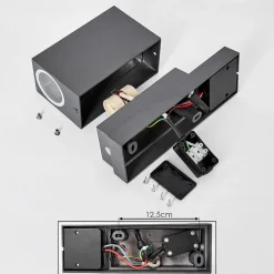 Applique Murale D'Exterieur Kingstown Anthracite, Transparent, 2 Lumieres, Detecteur De Mouvement