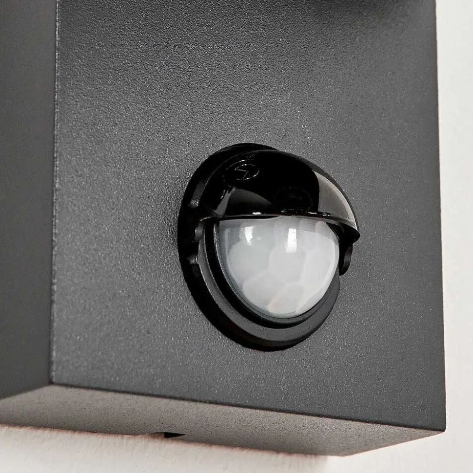 Applique Murale D'Exterieur Kingstown Anthracite, Transparent, 2 Lumieres, Detecteur De Mouvement