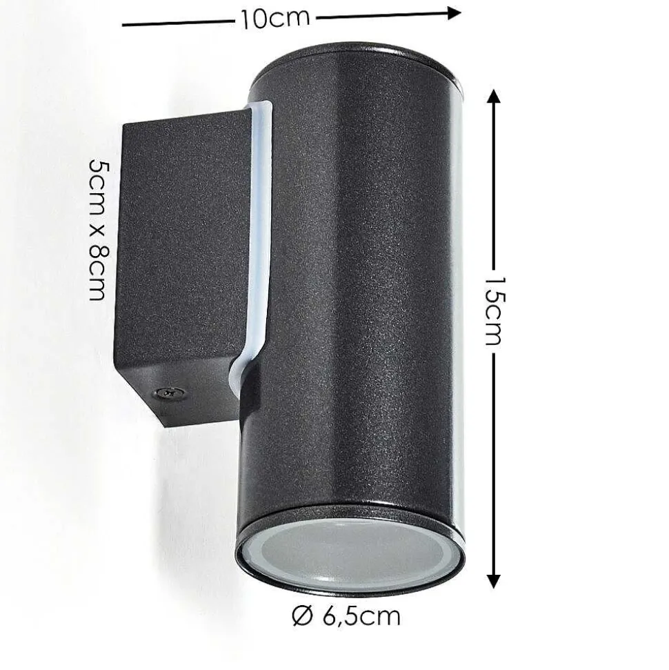 Applique Murale D'Exterieur Brachy Led Noir, 2 Lumieres