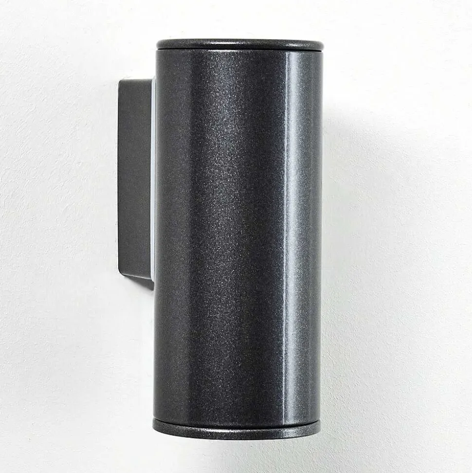 Applique Murale D'Exterieur Brachy Led Noir, 2 Lumieres