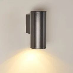 Applique Murale D'Exterieur Brachy Led Noir, 2 Lumieres