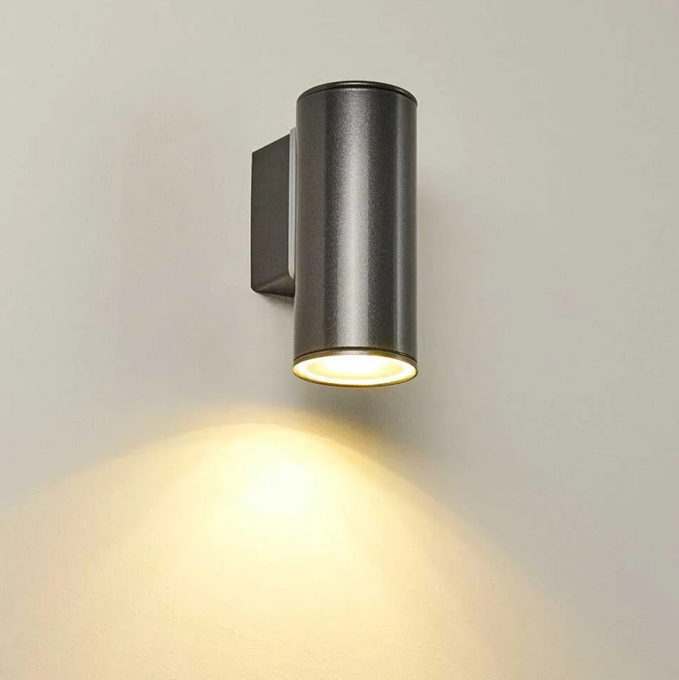 Applique Murale D'Exterieur Brachy Led Noir, 2 Lumieres