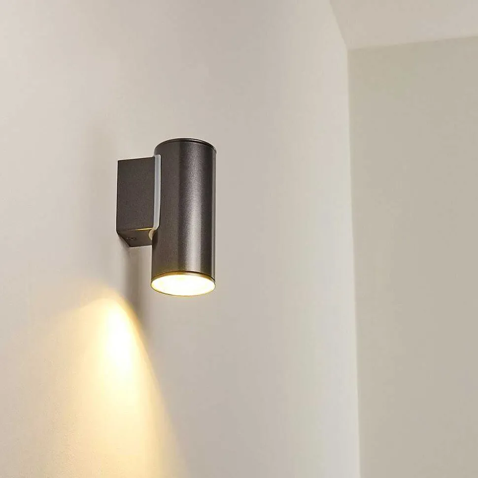 Applique Murale D'Exterieur Brachy Led Noir, 2 Lumieres