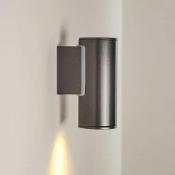 Applique Murale D'Exterieur Brachy Led Noir, 2 Lumieres