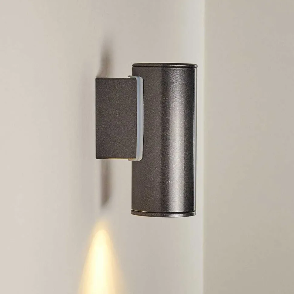 Applique Murale D'Exterieur Brachy Led Noir, 2 Lumieres