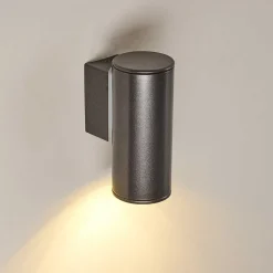 Applique Murale D'Exterieur Brachy Led Noir, 2 Lumieres