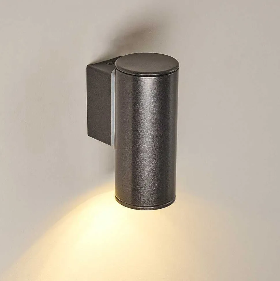 Applique Murale D'Exterieur Brachy Led Noir, 2 Lumieres