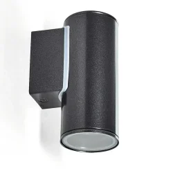 Applique Murale D'Exterieur Brachy Led Noir, 2 Lumieres