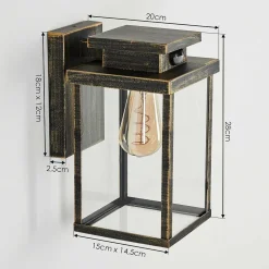 Applique Murale D'Exterieur Tieva Brun, Or, 1 Lumiere, Detecteur De Mouvement