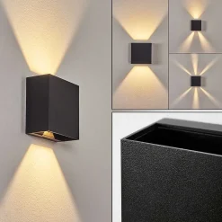 Applique Murale D'Exterieur Spidern Led Noir, 1 Lumiere