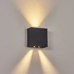 Applique Murale D'Exterieur Spidern Led Noir, 1 Lumiere