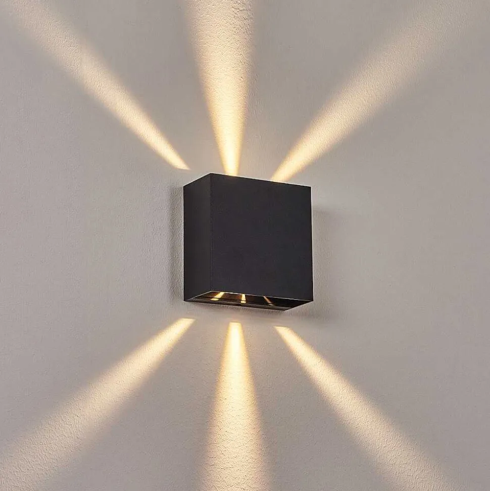 Applique Murale D'Exterieur Spidern Led Noir, 1 Lumiere