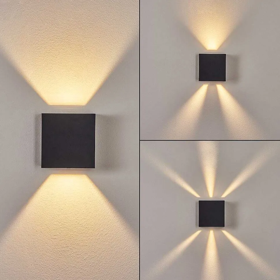 Applique Murale D'Exterieur Spidern Led Noir, 1 Lumiere