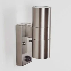 Applique Murale D'Exterieur Bessiebelle Acier Inoxydable, 2 Lumieres, Detecteur De Mouvement