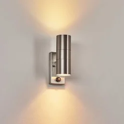 Applique Murale D'Exterieur Bessiebelle Acier Inoxydable, 2 Lumieres, Detecteur De Mouvement