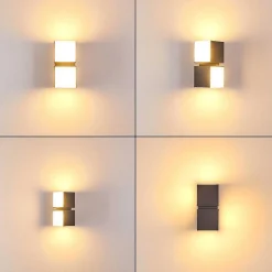 Applique Murale D'Exterieur Swanek Led Anthracite, 2 Lumieres