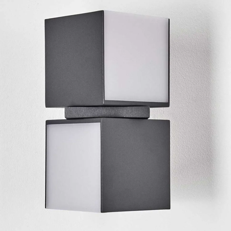 Applique Murale D'Exterieur Swanek Led Anthracite, 2 Lumieres