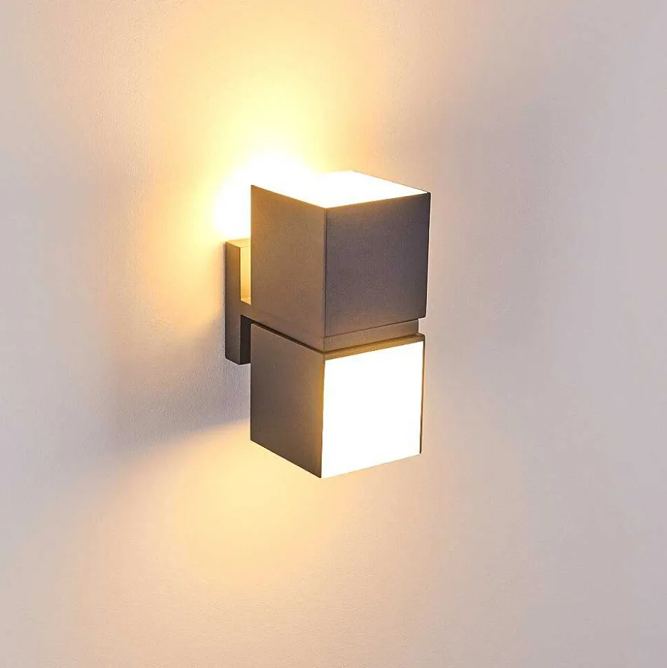 Applique Murale D'Exterieur Swanek Led Anthracite, 2 Lumieres