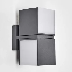 Applique Murale D'Exterieur Swanek Led Anthracite, 2 Lumieres