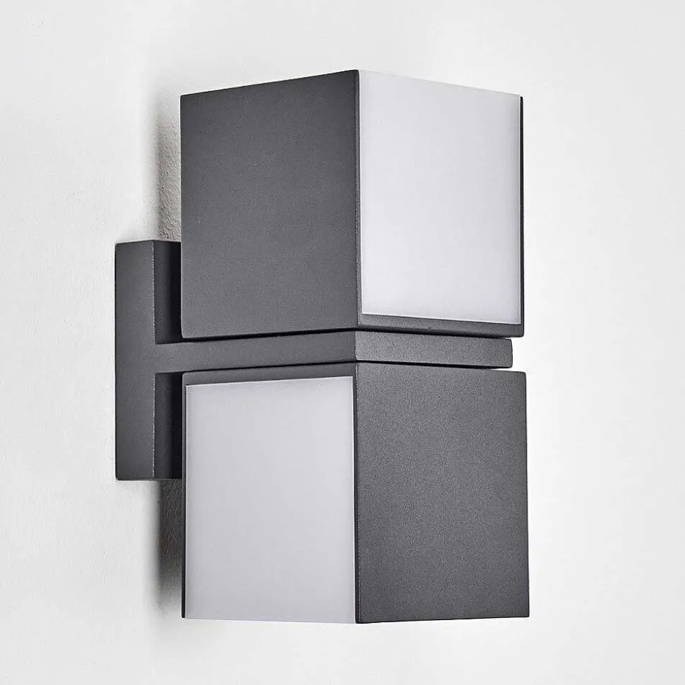 Applique Murale D'Exterieur Swanek Led Anthracite, 2 Lumieres