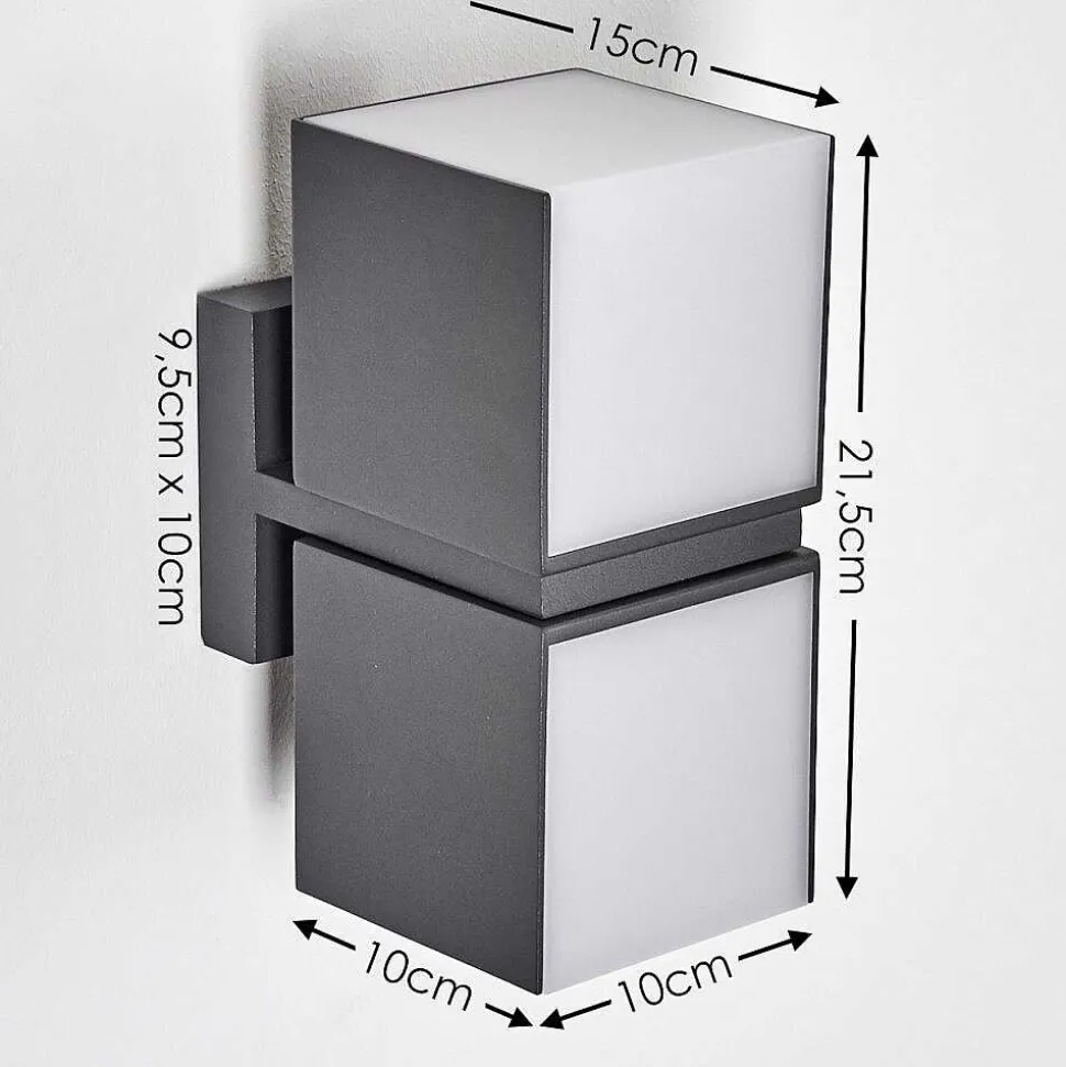 Applique Murale D'Exterieur Swanek Led Anthracite, 2 Lumieres