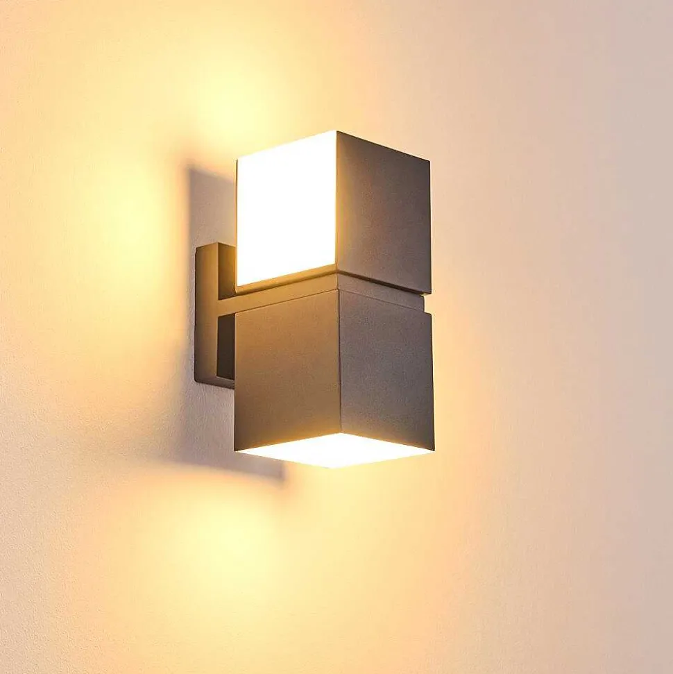 Applique Murale D'Exterieur Swanek Led Anthracite, 2 Lumieres