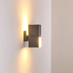 Applique Murale D'Exterieur Swanek Led Anthracite, 2 Lumieres