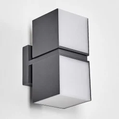 Applique Murale D'Exterieur Swanek Led Anthracite, 2 Lumieres