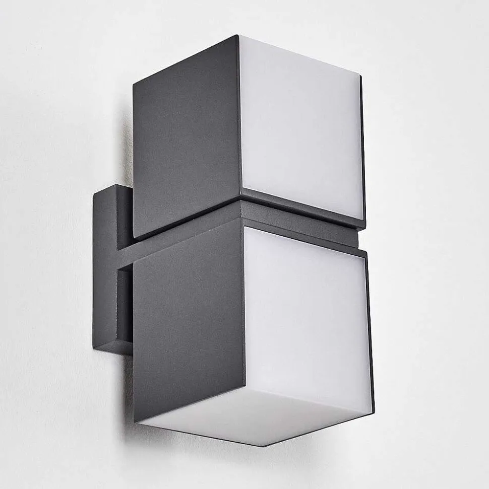 Applique Murale D'Exterieur Swanek Led Anthracite, 2 Lumieres