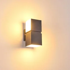 Applique Murale D'Exterieur Swanek Led Anthracite, 2 Lumieres