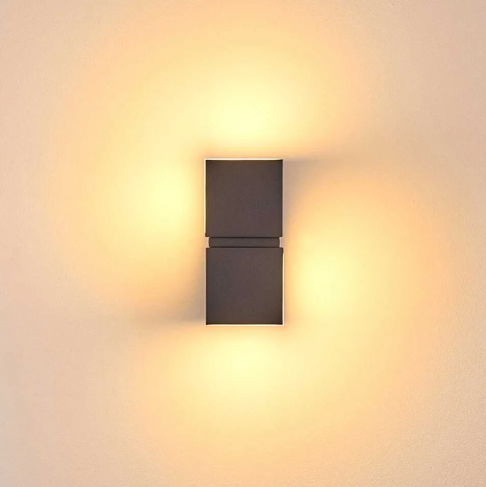 Applique Murale D'Exterieur Swanek Led Anthracite, 2 Lumieres